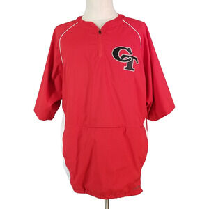 Connecticut tornadoes windshirt warm up men's 2xl xxl red short sleeve sweater